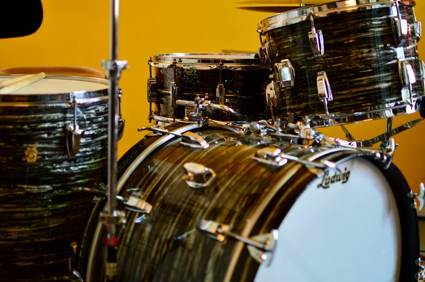 Ludwig drumstel close-up in Studio 11